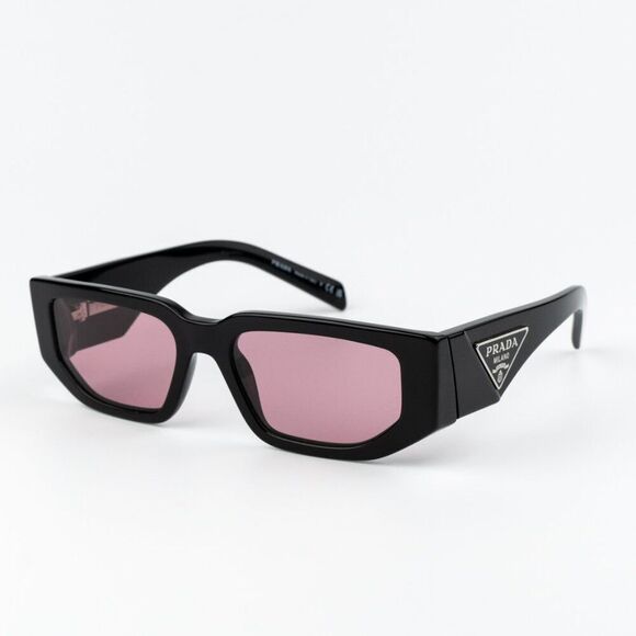 NEW Prada PR09ZS 16K30L Black Pink Unisex Rectangle Sunglasses PR 09ZS - Picture 1 of 11